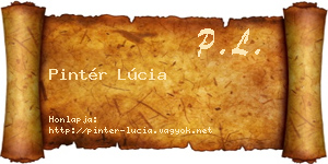 Pintér Lúcia névjegykártya